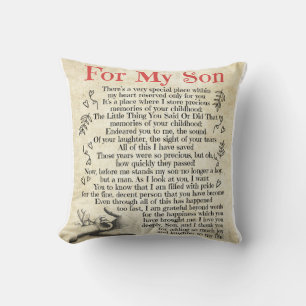 Personalized Letter To For My Son Throw Pillow