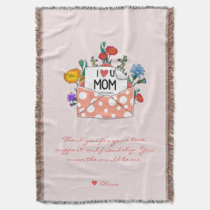 Personalized Letter to Mom Blanket Woven Throw