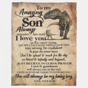 Personalized Letter To My Amazing Son Fleece Blanket