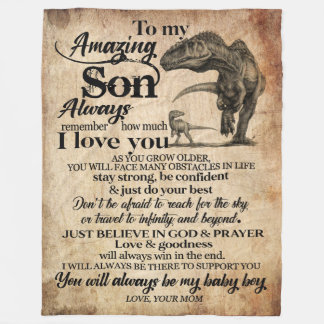 Personalized Letter To My Amazing Son Fleece Blanket