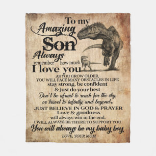 Personalized Letter To My Amazing Son Fleece Blanket