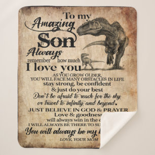Personalized Letter To My Amazing Son Sherpa Blanket
