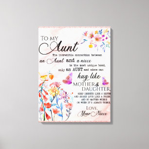 Personalized Letter To My Aunt Canvas Print