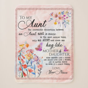 Personalized Letter To My Aunt Sherpa Blanket