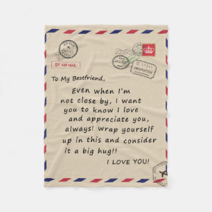 Personalized Letter To My Bestfriend, Fleece Blanket