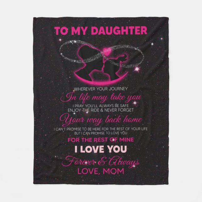 Personalized Letter To My Daughter Fleece Blanket (Front)