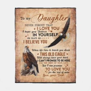 Personalized Letter To My Daughter From Dad Fleece Blanket