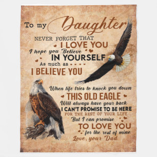 Personalized Letter To My Daughter From Dad Fleece Blanket