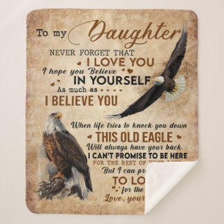 Personalized Letter To My Daughter From Dad Sherpa Blanket