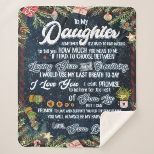 Personalized Letter To My Daughter From Dad Sherpa Blanket