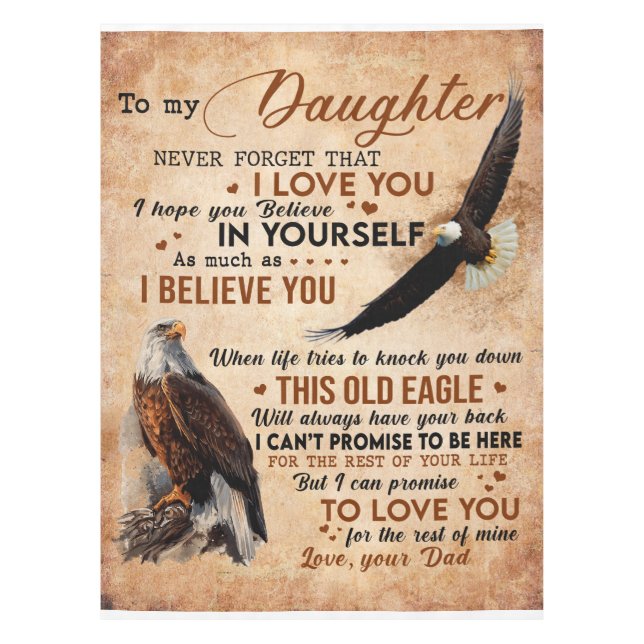 Personalized Letter To My Daughter From Dad Tablecloth (Front)