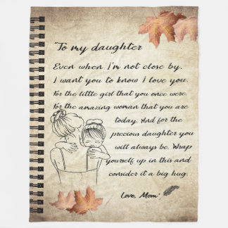 Personalized Letter To My Daughter From Mom, Fleece Blanket