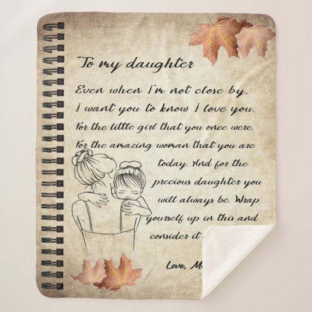 Personalized Letter To My Daughter From Mom, Sherpa Blanket (Front)