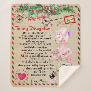 Personalized Letter To My Daughter From Mom Sherpa Blanket