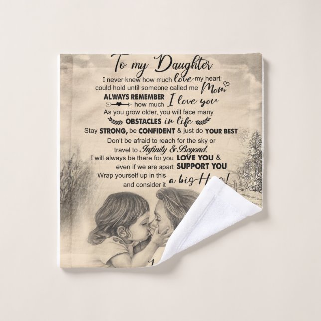 Personalized Letter To My Daughter From Mom Wash Cloth (Wash Cloth)
