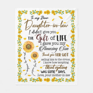 Personalized Letter To My Daughter In Law, Fleece Blanket