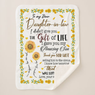 Personalized Letter To My Daughter In Law, Sherpa Blanket