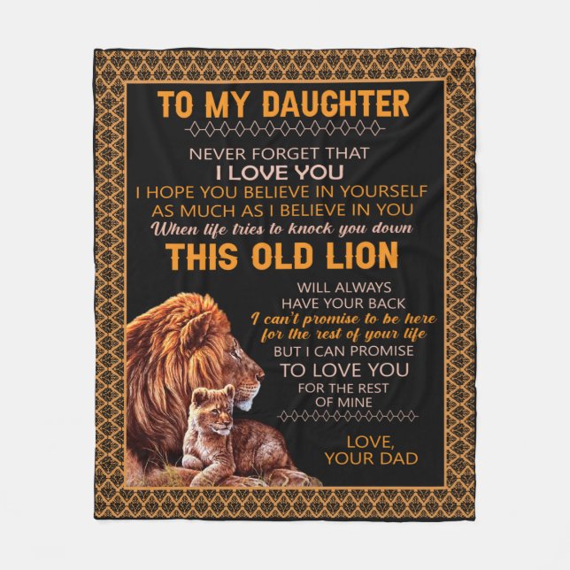 Personalized Letter To My Daughter Love From Dad B Fleece Blanket (Front)