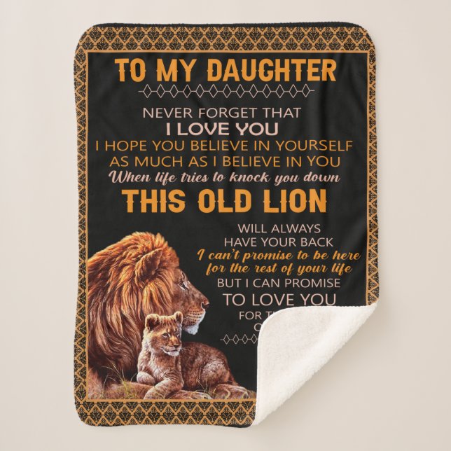 Personalized Letter To My Daughter Love From Dad B Sherpa Blanket (Front)