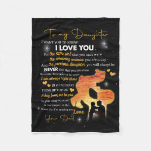 Personalized Letter To My Daughter Love From Dad Fleece Blanket