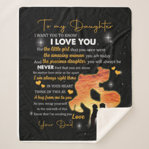 Personalized Letter To My Daughter Love From Dad Sherpa Blanket