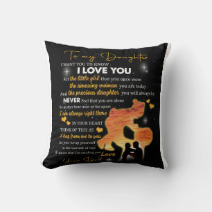Personalized Letter To My Daughter Love From Dad Throw Pillow