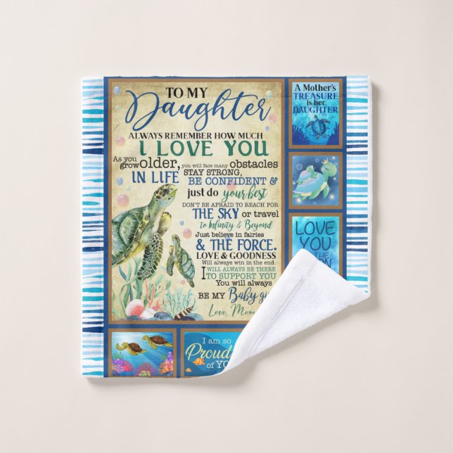 Personalized Letter To My Daughter Love From Mom Wash Cloth (Wash Cloth)