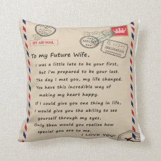 Personalized Letter To My Future Wife From Husband Throw Pillow