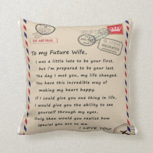 Personalized  Letter To My Future Wife Throw Pillow
