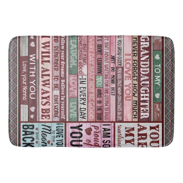 Personalized Letter To My Granddaughter Bath Mat (Front)