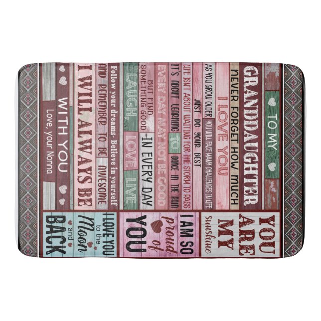 Personalized Letter To My Granddaughter Bath Mat (Front)