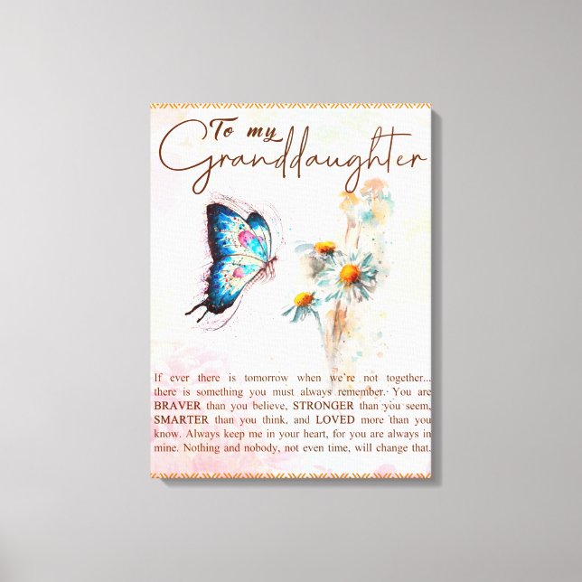Personalized Letter To My Granddaughter Canvas Print (Front)