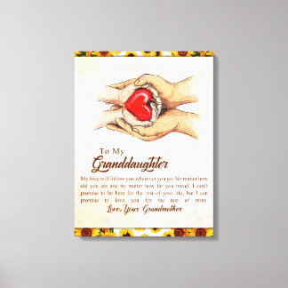 Personalized Letter To My Granddaughter, Canvas Print