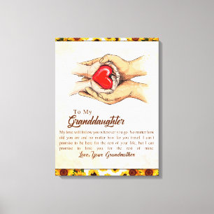 Personalized Letter To My Granddaughter, Canvas Print