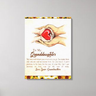 Personalized Letter To My Granddaughter, Canvas Print