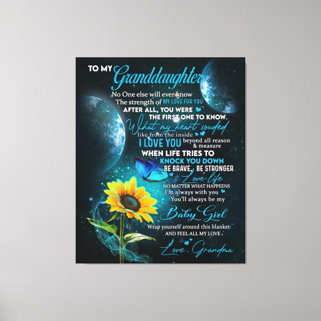 Personalized Letter To My Granddaughter Canvas Print (Front)