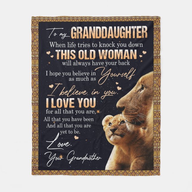 Personalized Letter To My Granddaughter Fleece Blanket (Front)
