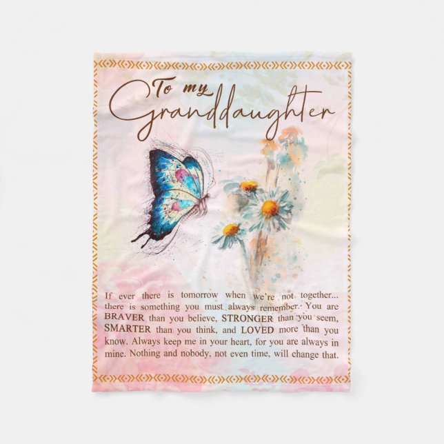 Personalized Letter To My Granddaughter Fleece Blanket (Front)