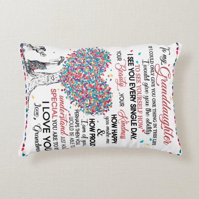 Personalized Letter To My Granddaughter From Gran Accent Pillow (Front)