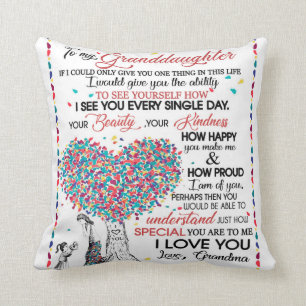 Personalized Letter To My Granddaughter From Gran Throw Pillow