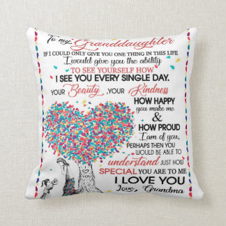 Personalized Letter To My Granddaughter From Gran Throw Pillow