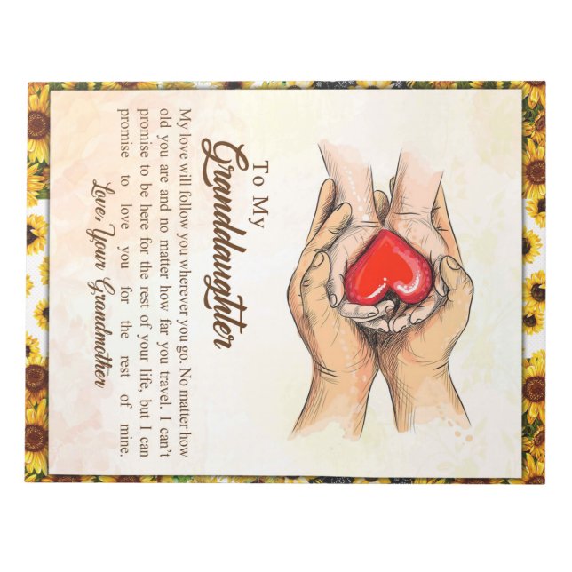 Personalized Letter To My Granddaughter Notepad (Front)