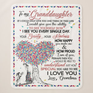 Personalized Letter To My Granddaughter Sherpa Blanket