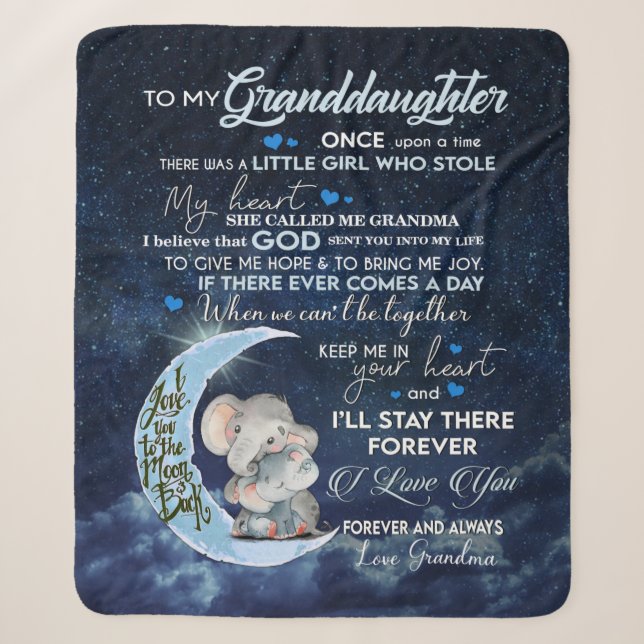 Personalized Letter To My Granddaughter Sherpa Blanket (Front)