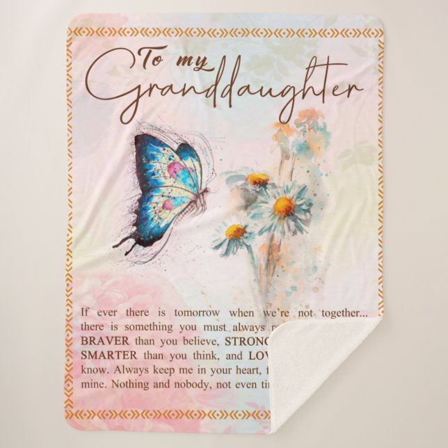 Personalized Letter To My Granddaughter Sherpa Blanket (Front)