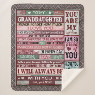 Personalized Letter To My Granddaughter Sherpa Blanket