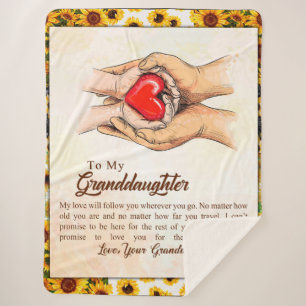 Personalized Letter To My Granddaughter, Sherpa Blanket