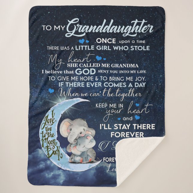 Personalized Letter To My Granddaughter, Sherpa Blanket (Front)