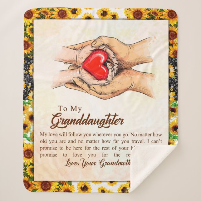 Personalized Letter To My Granddaughter, Sherpa Blanket (Front)