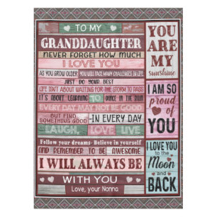 Personalized Letter To My Granddaughter Tablecloth
